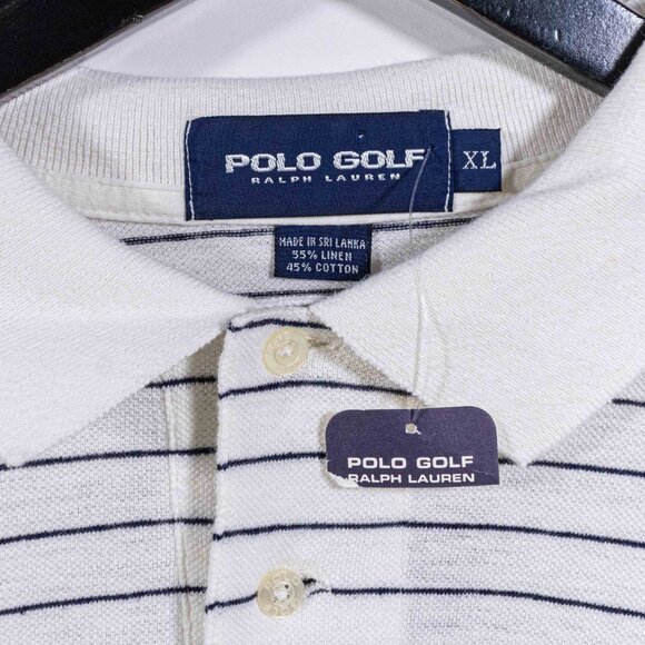 Polo Golf Ralph Lauren Striped Polo Shirt XL Cordevalle Linen Cotton Preppy - Picture 6 of 6